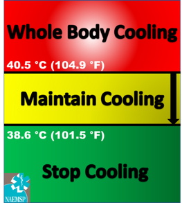 Recommended rectal temperature thresholds to start and stop Cold Water Immersion